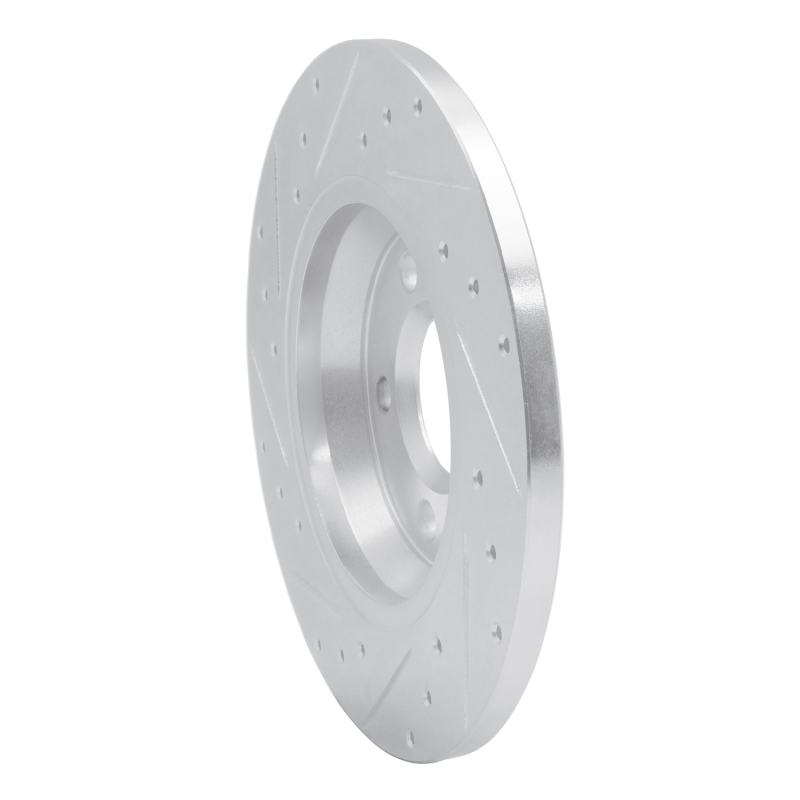 Volkswagen EuroVan Brake Rotor (1) - Rear Right - R1 Concepts - Drilled & Slotted - Silver - `01-`03